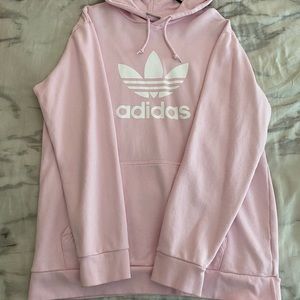 Pastel pink trefoil adidas hoodie